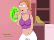 Preview 1 of Summer sucks stepbrother's cock through a portal | Rick and Morty