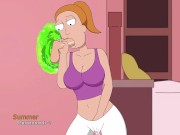 Preview 5 of Summer sucks stepbrother's cock through a portal | Rick and Morty
