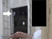 Preview 1 of (real public) Flashing masturbating full naked in front neighborhood - open window 2