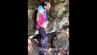 Transgirl Pissing in a Cave