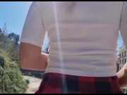 Preview 4 of Call my friend play with me and control pussy outdoors Squirt a lot