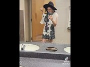 Preview 2 of NSFW TIKTOK CHALLENGE: GET NAKED IN COLLEGE CAMPUS BATHROOM - Boba Bitch