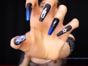 Preview 6 of Small tits and long nails worship - mesmerize femdom pov hand model natural boobs italian mistress