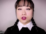 Preview 3 of Wednesday Cosplay -ASMR- Secretly Loves Your Cock