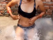 Preview 4 of Hot Indian Village Girl Bathing In Pool Looking very hot and sexy