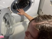Preview 6 of Fucked my stepsister while she was stuck in the washing machine - cum in her mouth
