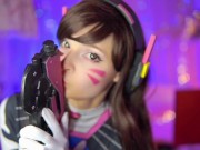 Preview 2 of D.Va Tried To Nerf Her Stepbrother's Huge Dick With A Deepthroat But It Was Too Powerfull!