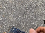 Preview 1 of Daddy loves peeing in public any chance to play with his cock