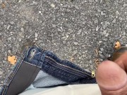 Preview 2 of Daddy loves peeing in public any chance to play with his cock