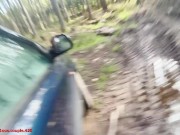 Preview 2 of slutty teen fucked standing in a mud next to public road