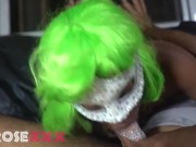 Preview 3 of Green haired ebony whore giving me a good blowjob