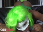 Preview 6 of Green haired ebony whore giving me a good blowjob
