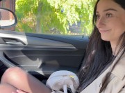 Preview 3 of Stranger girl with anal plug masturbates in my car