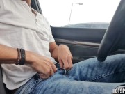 Preview 1 of Public car Jerk off - Risky and sexy masturbation