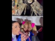 Preview 3 of Asian Girls Sharing Cock at Halloween after party (Austin Powers)
