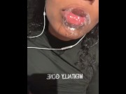 Preview 6 of SC Literaryvix Sexy Ebony Hottie Sloppy Spit Bubbles and Cream Pussy