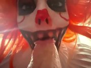 Preview 1 of Cosplay Halloween Pennywise Clown Deepthroat Blowjob POV
