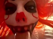 Preview 2 of Cosplay Halloween Pennywise Clown Deepthroat Blowjob POV