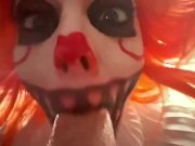 Preview 3 of Cosplay Halloween Pennywise Clown Deepthroat Blowjob POV