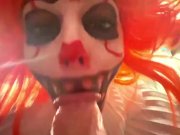 Preview 4 of Cosplay Halloween Pennywise Clown Deepthroat Blowjob POV