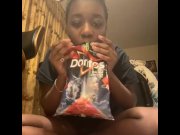 Preview 6 of Mukbang -Eating American Snacks & Fulfilling Your ASMR Fetish (Alliyah Alecia Eats Doritos Chips)