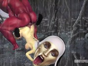 Preview 4 of Nun Madonna Demon Satan Gangbang