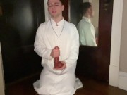 Preview 2 of Cute altar boy worships dildo