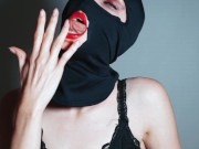 Preview 4 of pussy in a balaclava with a rough tongue licks herself