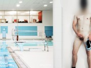 Preview 4 of Hot Twink Boy Cumshot at Pool Shower | FULL VFX SCENE