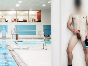 Preview 5 of Hot Twink Boy Cumshot at Pool Shower | FULL VFX SCENE