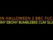 Preview 1 of TINY BUMBLE BEE SLUT GETS FUCKED BY HER BOYFRIEND AND HIS BROTHER'S BBC ON HALLOWEEN