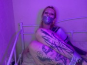 Preview 3 of Blonde Tattooed Teen Struggles In Duct Tape Gag