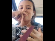 Preview 1 of GEMI showing off her delicious cock on public transport - Aquagemi