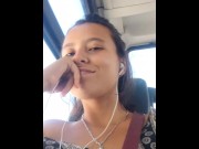 Preview 2 of GEMI showing off her delicious cock on public transport - Aquagemi