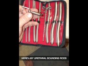 Preview 1 of Intense Pissing With Urethral Sounding Rods Inserted