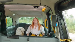 Fake Taxi Redhead with big natural boobs and a sexy big ass fucked in a taxi