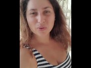 Preview 1 of Busty Cutie ExpressiaGirl Masturbates, Fingers Hard herself and Chats with Friends in a Public Park