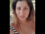 Preview 5 of Busty Cutie ExpressiaGirl Masturbates, Fingers Hard herself and Chats with Friends in a Public Park