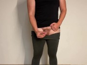 Preview 1 of No hands cumshot in tight pants