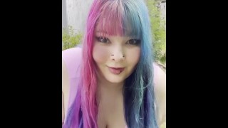 BBW Goth Tries To Not Get Caught Outdoors -Cwitch Paine