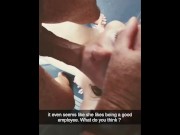 Preview 4 of Boss fuck me hard during a business trip and cuckold my husband on Snapchat. Big facial cumshot