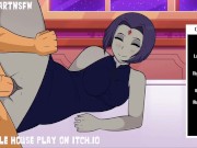 Preview 2 of Raven Thick Thighs Spread By Muscular Man - Hole House