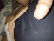 Preview 1 of Mom solo finger during my nap and wakes me up! I cum on her new lace panties