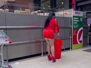 Preview 5 of FF Stockings and high heels in the supermarket