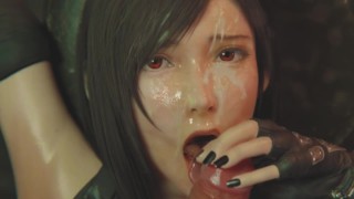 Final Fantasy porn Tifa gives a deep-throat blowjob rule34 3D hentai