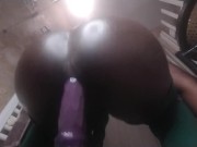 Preview 3 of Bubblebutt rides horse dildo