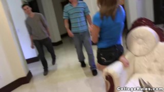 COLLEGE RULES - A Poor College Guy Gets Dominated By A Group Of Sorority Babes On His Initiation Day