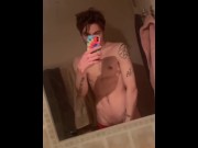 Preview 2 of (Quick Tease) Looking At My Young Sexy Naked Body While I Stroke My Pretty Cock Moaning For You