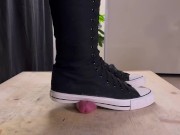 Preview 6 of Cock Crushing Full Weight in High Converse Shoes - Bootjob, Shoejob