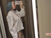 Preview 3 of Try On Haul transparent clothes at the mall. See thru clothes. Look at me in the fitting room